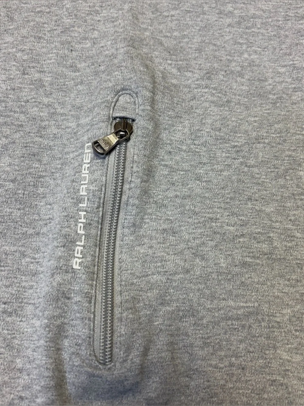 Polo Ralph Lauren Zip Sweatshirt Mens Medium Gray Mock Neck Logo Jacket Casual